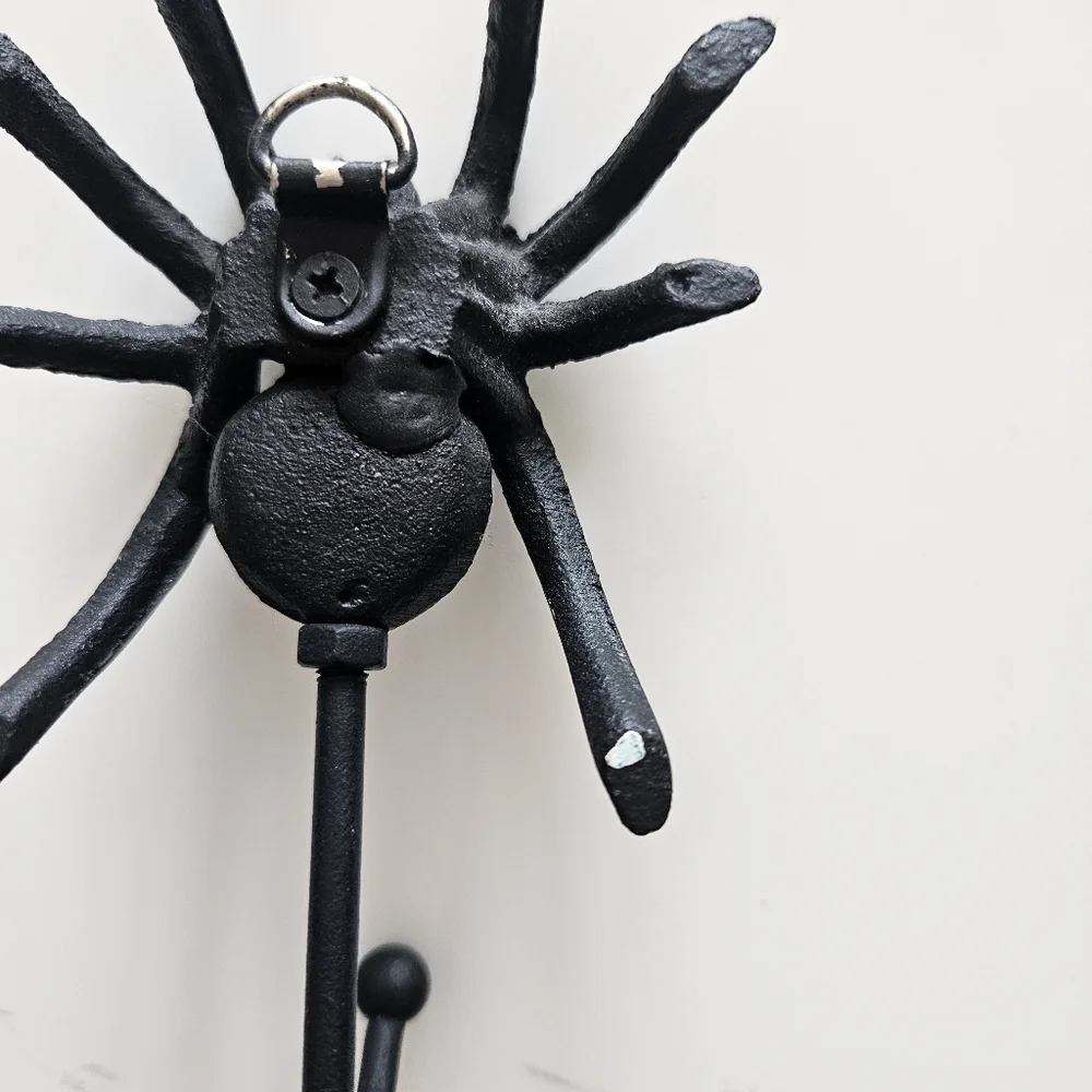 Vintage Inspired Black Cast Iron Tarantula Spider Wall Hook